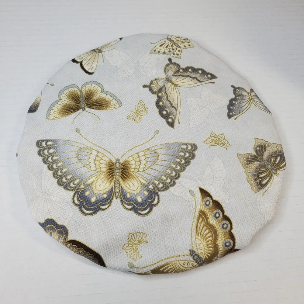 Blue Moth / Goldenrod Floral Reversible KitchenAid Mixer Mixing Bowl Cover Decor